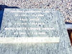 JOUBERT Paul Jozua 1918-2015 :: JOUBERT Marquerite Louise 1953-2020