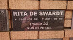 SWARDT Rita, de 1948-2011