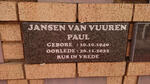 VUUREN Paul, Jansen van 1940-2022