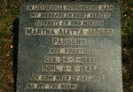 PARSONS Martha Aletta Jacoba nee VORSTER 1885-1942