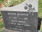 KLOPPER Hester 1945-1980