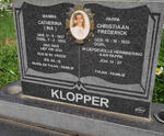 KLOPPER Christiaan Frederick 1939- & Catherina 1957-2002
