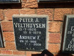 VELTHUYSEN Peter A. 1926-1979 :: VELTHUYSEN Andrew F. 1956-2008