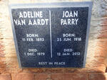 AARDT Adeline, van 1893-1979 :: PARRY Joan 1918-2012