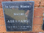 ABRAHAMSE Naomi 1914-1974