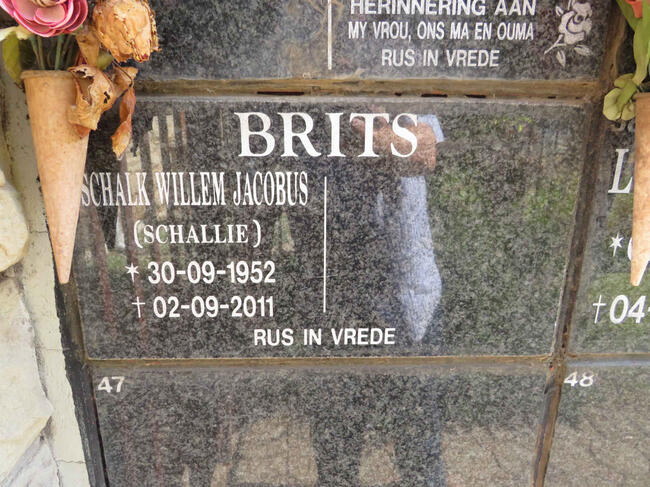 BRITS Schalk Willem Jacobus 1952-2011