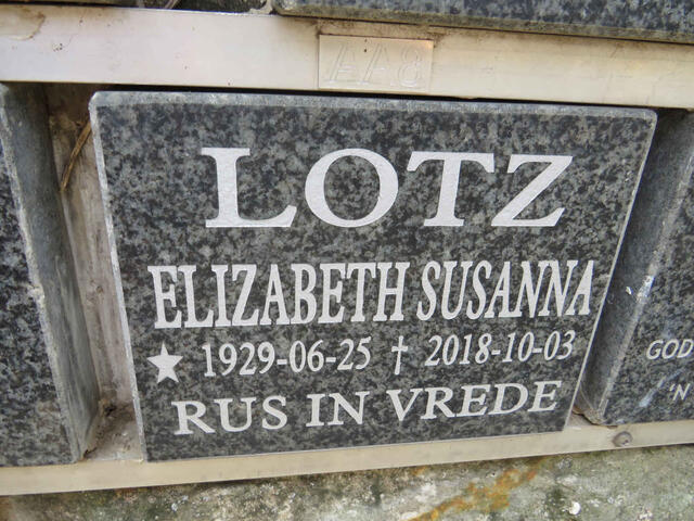 LOTZ Elizabeth Susanna 1929-2018