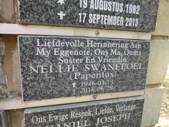 SWANEPOEL Nellie nee PAPENFUS 1946-2018