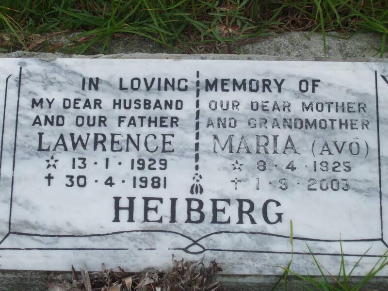 HEIBERG Lawrence 1929-1981 & Maria AVO 1925-2003