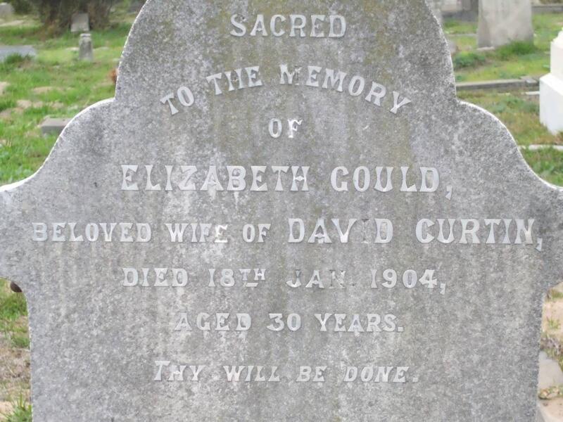 CURTIN Elizabeth nee GOULD -1904