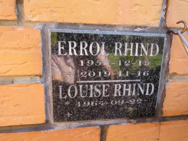 RHIND Errol 1956-2019 & Louise 1964-