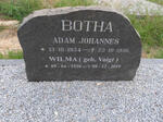 BOTHA Adam Johannes 1934-1996 & Wilma VOIGT 1938-2019