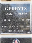 GERRYTS Izak 1921-2010 & Betsie 1923-2007