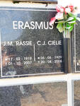 ERASMUS J.M. 1919-2007 & C.J. 1929-2008