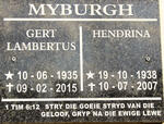 MYBURGH Gert Lambertus 1935-2015 & Hendrina 1938-2007