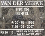 MERWE Helen Isobel, van der 1926-2007