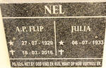 NEL  A.P. 1929-2016 & Julia 1933-