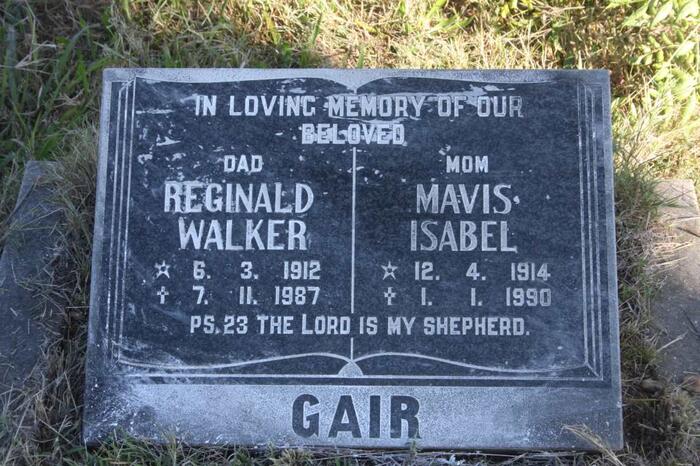 GAIR Reginald Walker 1912-1987 & Mavis Isabel 1914-1990