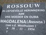 ROSSOUW Johannes Daniel 1949-2005 & Magdalena V.D. WESTHUIZEN 1954-