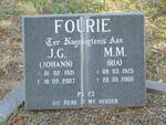 FOURIE J.G. 1921-2007 & M.M. 1925-2006