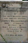 HOPLEY Rodney William 1918-1938 :: HOPLEY Olga 1914-1976 