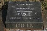 GREEN Maggie 1887-1972