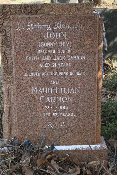 CARNON Maud Lilian -1965 :: CARNON John