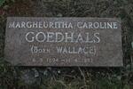 GOEDHALS Margheuritha Caroline nee WALLACE 1894-1982