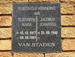 STADEN Jacobus Johannes, van 1948- & Elizabeth Maria 1917-1991