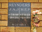 REYNDERS J.A.J. 1940-2002 & M.E.P. 1939-2014