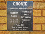 CRONJE Joubert Manie 1934-2015 & Stephina Anna Catharina 1936-