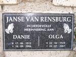 RENSBURG Danie, Janse van 1912-2006 & Olga 1924-2007