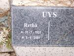 UYS Retha 1933-2001