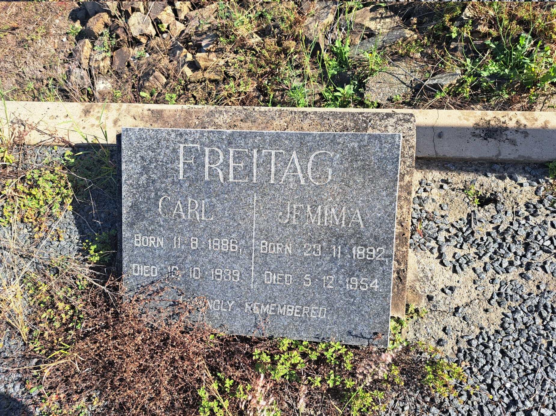 FREITAG Carl 1886-1939 & Jemima 1892-1954