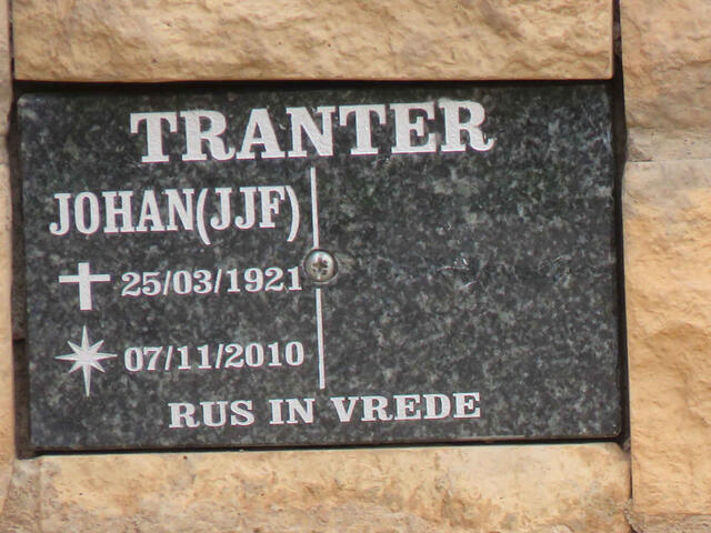 TRANTER J.J.F. 1921-2010