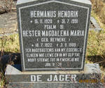 JAGER Hermanus Hendrik, de 1920-1991 & Hester Magdalena Maria REYNEKE 1922-1989