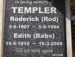 TEMPLER Roderick 1907-1994 & Edith 1910-2008