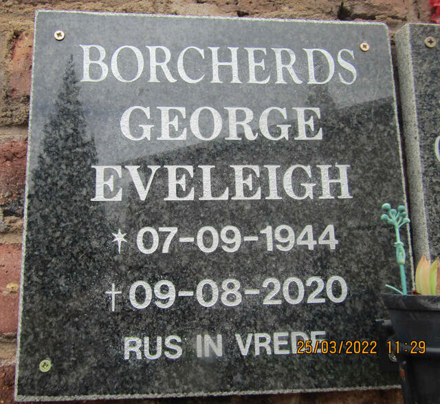 BORCHERDS George Eveleigh 1944-2020