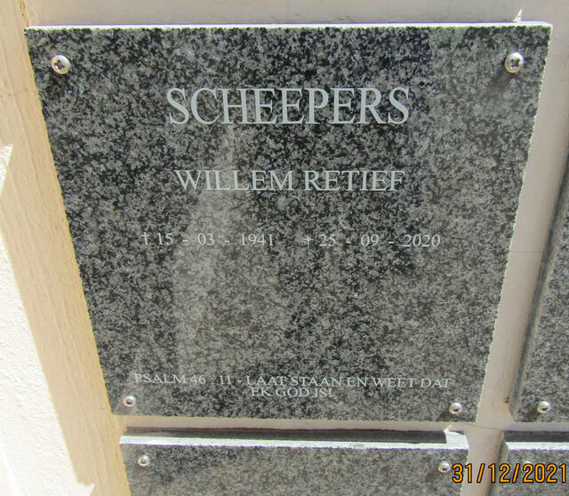 SCHEEPERS Willem Retief 1941-2020