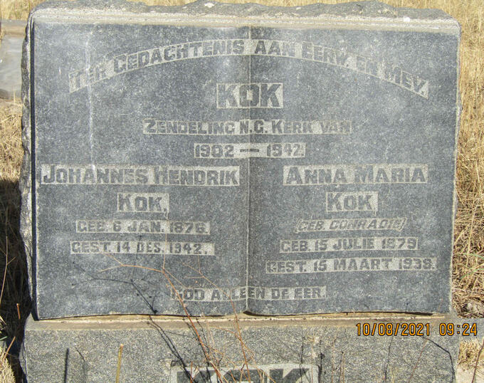 KOK Johannes H. 1876-1942 & Anna M. CONRADIE 1879-1938