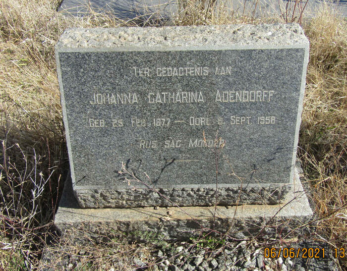 ADENDORFF Johanna Catharina 1877-1958