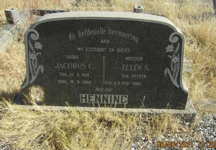 HENNING Jacobus C.1918-1966 & Ellen S. PEYPER 1936-