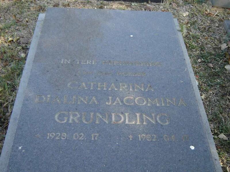 GRUNDLING Catharina Dialina Jacomina 1928-1982