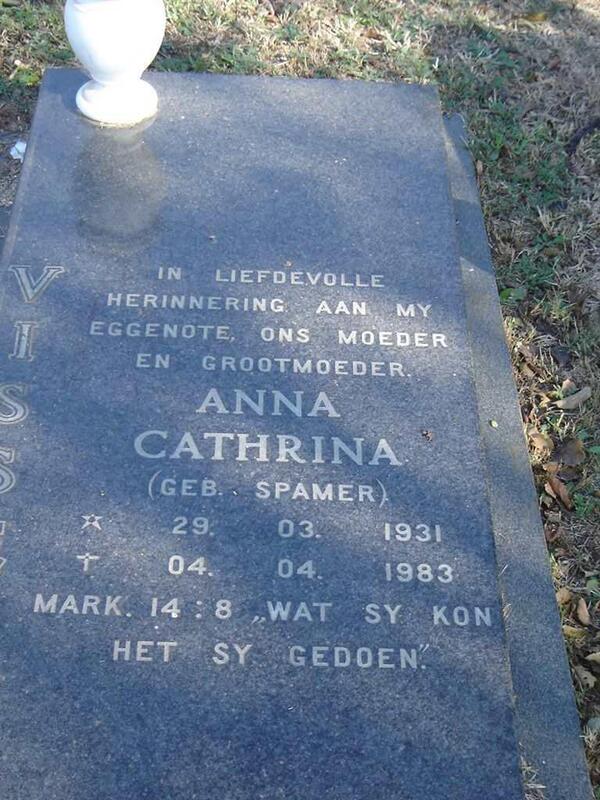 VISSER Anna Catharina nee SPAMER 1931-1983