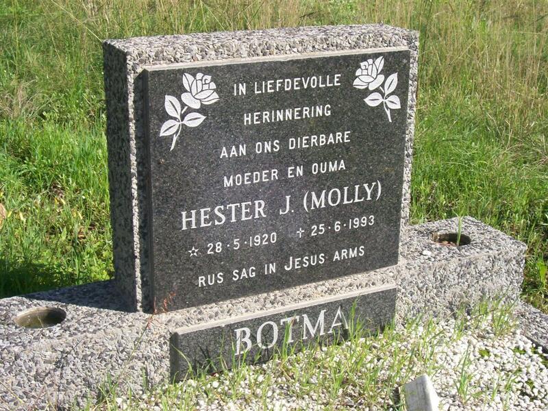 BOTMA Hester J. 1920-1993