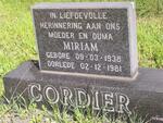 CORDIER Miriam 1938-1981