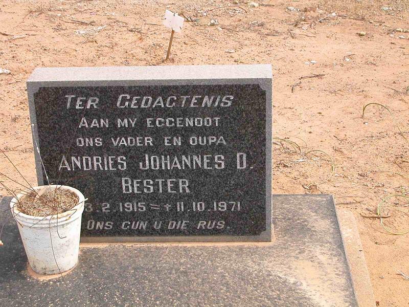 BESTER Andries Johannes D. 1915-1971