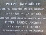 ? Pieter Barend Andries 1899-1982 & Pauline WERMULLER 1901-1960