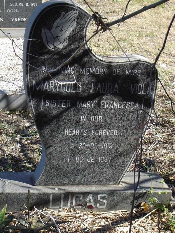 LUCAS Marygold Laura Viola 1913-1987
