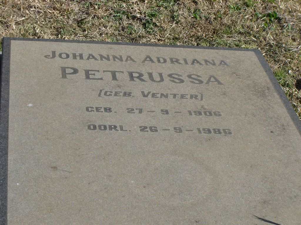 PETRUSSA Johanna Adriana nee VENTER 1906-1986